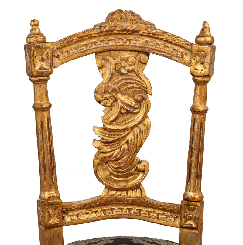 Biscottini Sedia poltrona stile francese Luigi XVI in legno massello di faggio poltroncina