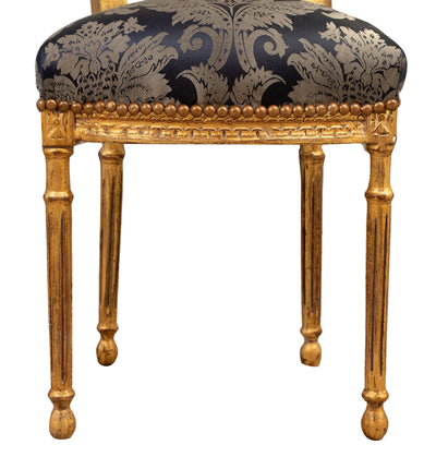 Biscottini Sedia poltrona stile francese Luigi XVI in legno massello di faggio poltroncina