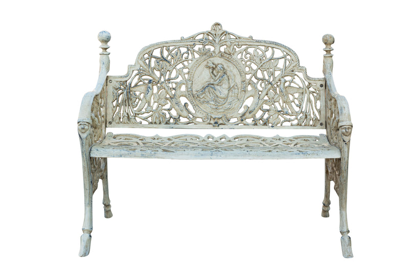 Biscottini Panchina Liberty in ghisa finitura anticata Molto Robusta, stabile Offerta