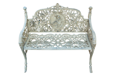 Biscottini Panchina Liberty in ghisa finitura anticata Molto Robusta, stabile Offerta