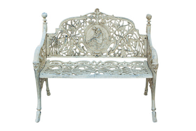 Biscottini Panchina Liberty in ghisa finitura anticata Molto Robusta, stabile Offerta