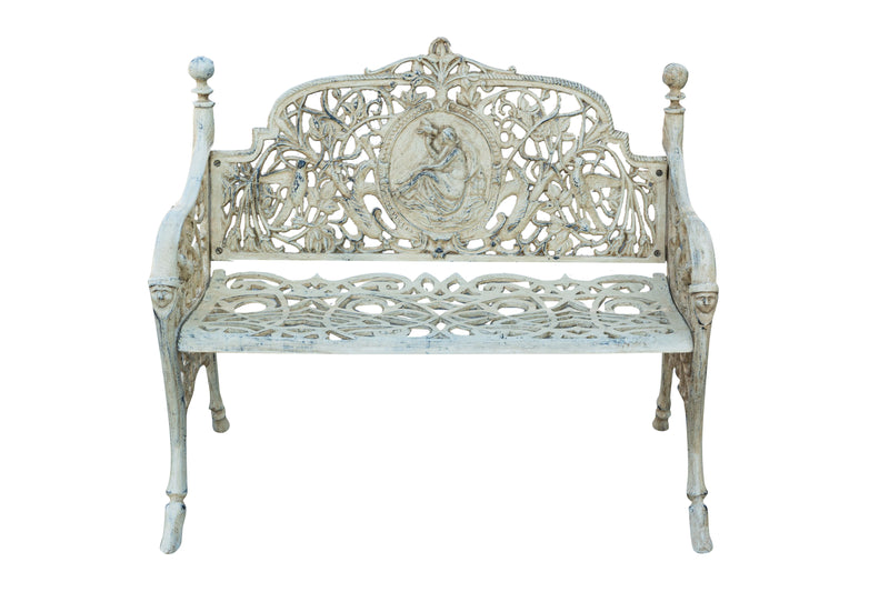 Biscottini Panchina Liberty in ghisa finitura anticata Molto Robusta, stabile Offerta