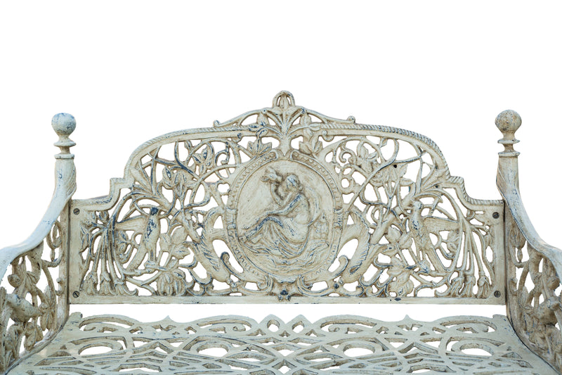 Biscottini Panchina Liberty in ghisa finitura anticata Molto Robusta, stabile Offerta