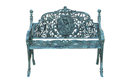 Biscottini Panchina Liberty in ghisa finitura anticata Molto Robusta, stabile Offerta