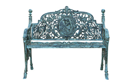 Biscottini Panchina Liberty in ghisa finitura anticata Molto Robusta, stabile Offerta