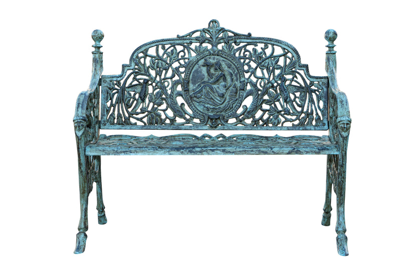 Biscottini Panchina Liberty in ghisa finitura anticata Molto Robusta, stabile Offerta