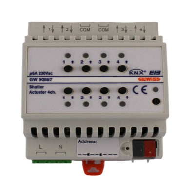 Attuatore per tapparelle 4 canali 6A knx IP20 4 moduli din Gewiss