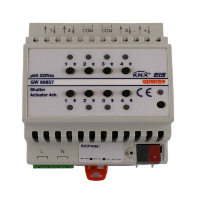 Attuatore per tapparelle 4 canali 6A knx IP20 4 moduli din Gewiss