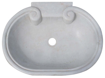 Biscottini Lavandino in marmo bianco L62xPR46xH18 cm Vasca realizzata completamente