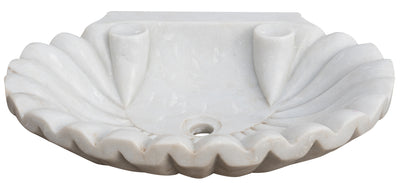 Biscottini Lavandino a conchiglia in marmo bianco L64xPR50xH12 cm