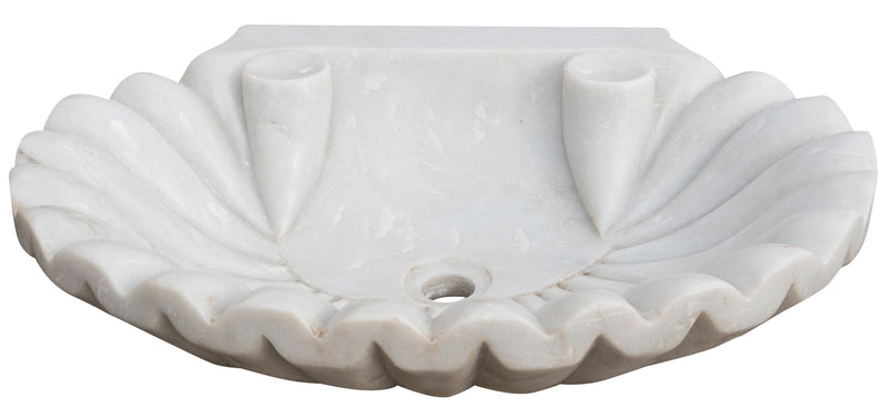 Biscottini Lavandino a conchiglia in marmo bianco L64xPR50xH12 cm
