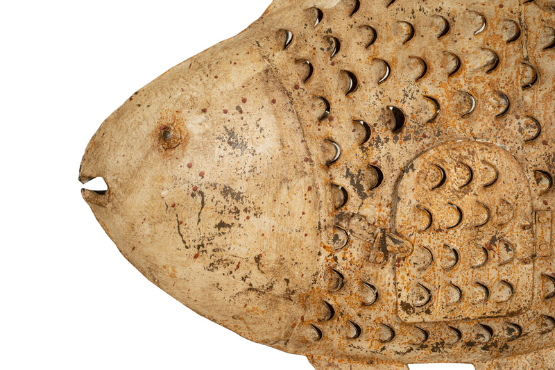 Biscottini Pesce porta candela in ferro dipinto a mano Originale lanterna forma Offerta