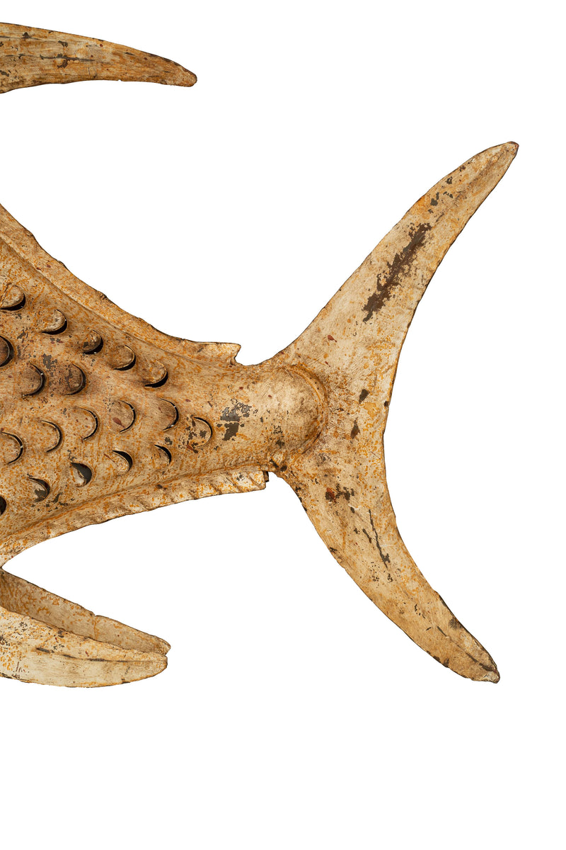 Biscottini Pesce porta candela in ferro dipinto a mano Originale lanterna forma Offerta