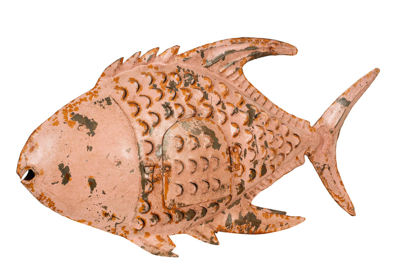 Biscottini Pesce porta candela in ferro dipinto a mano Originale lanterna forma Offerta