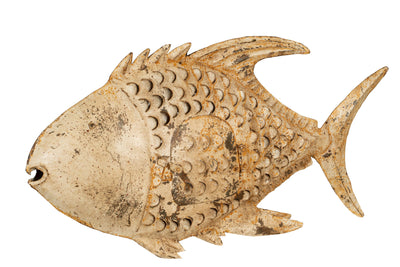Biscottini Pesce porta candela in ferro dipinto a mano Originale lanterna forma Offerta