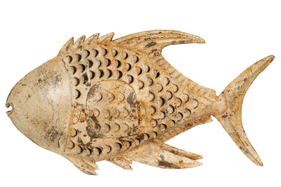 Biscottini Pesce porta candela in ferro dipinto a mano Originale lanterna forma Offerta