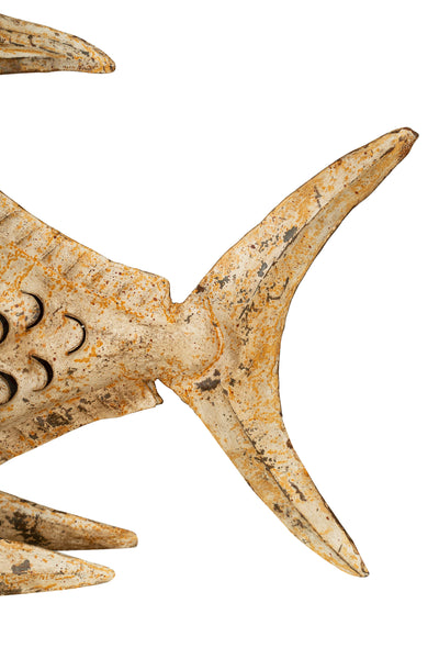 Biscottini Pesce porta candela in ferro dipinto a mano Originale lanterna forma Offerta