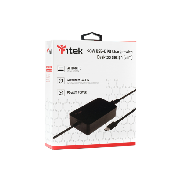 Alimentatore Universale per Notebook e Dispositivi USB-C- PD - 90W- Slim Design