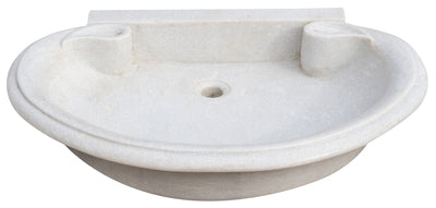 Biscottini Lavandino in marmo bianco L75xPR54xH15 cm Vasca realizzata completamente