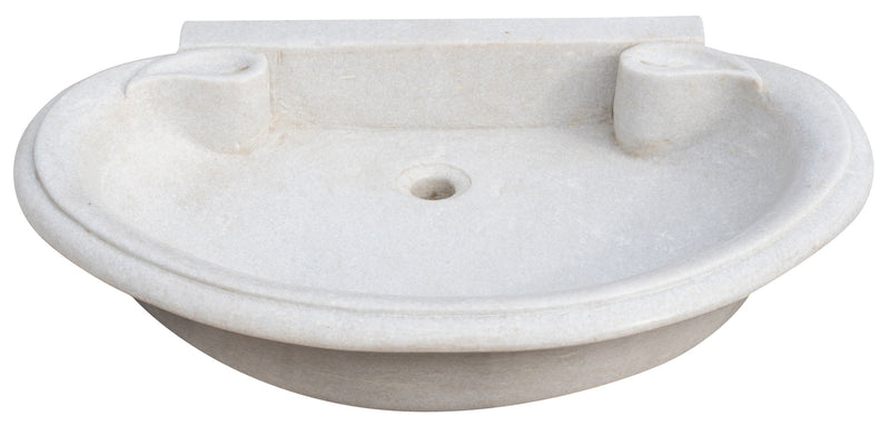 Biscottini Lavandino in marmo bianco L75xPR54xH15 cm Vasca realizzata completamente