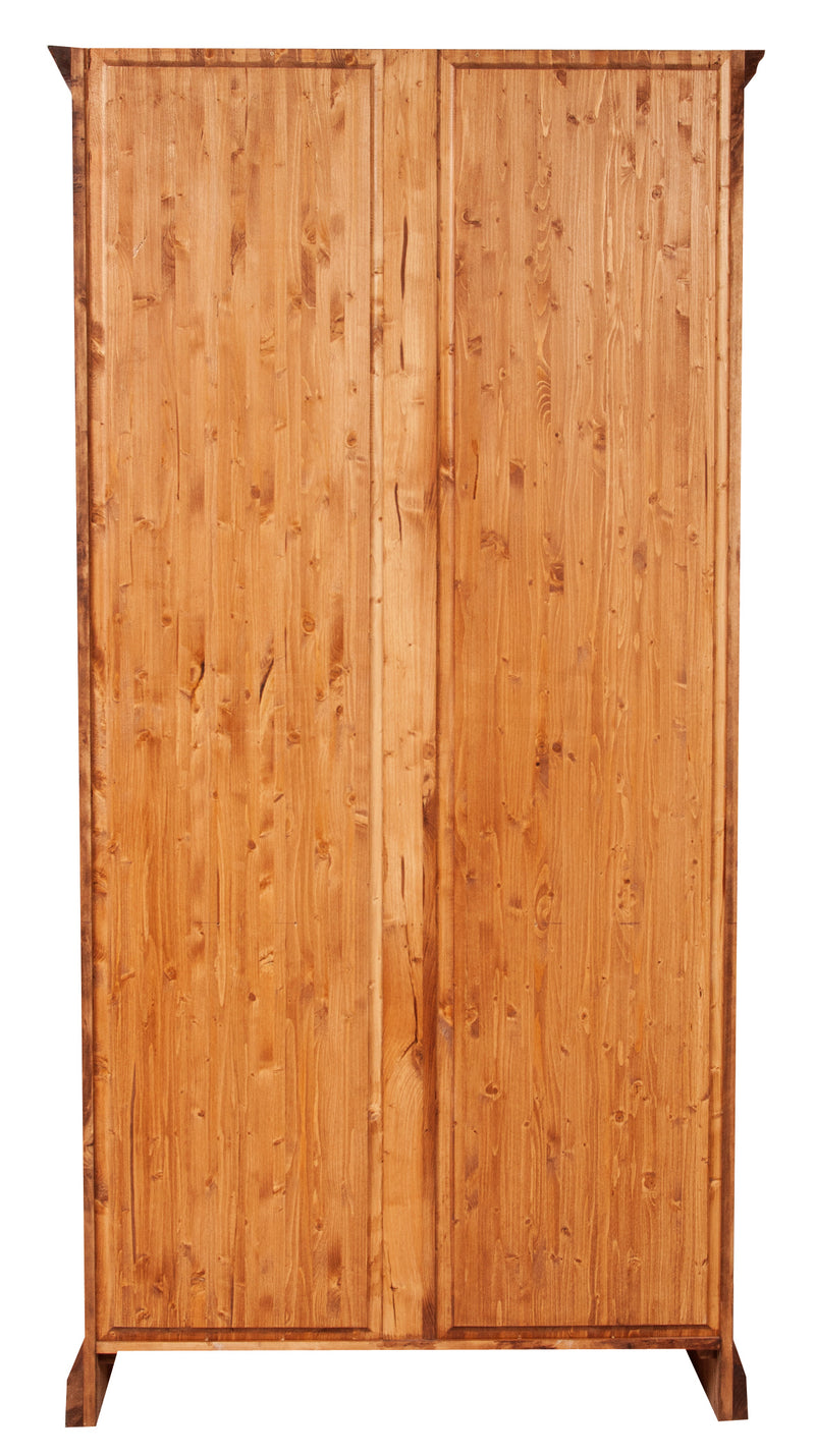 Biscottini Libreria in legno massello di tiglio finitura noce L108xPR38xH211 cm. Made in Italy