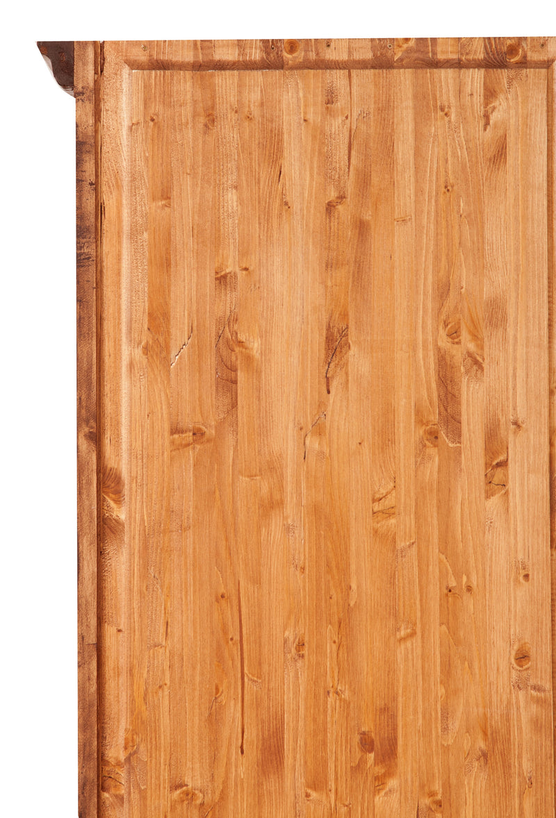 Biscottini Libreria in legno massello di tiglio finitura noce L108xPR38xH211 cm. Made in Italy