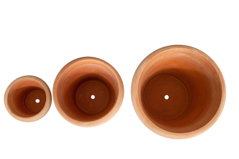 Biscottini Set 3 Vasi ceste ciotole in Terracotta 100% Made in Italy interamente Lavorata a Mano