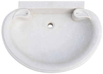 Biscottini Lavandino in marmo bianco L75xPR54xH15 cm Vasca realizzata completamente