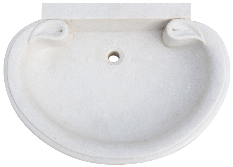 Biscottini Lavandino in marmo bianco L75xPR54xH15 cm Vasca realizzata completamente