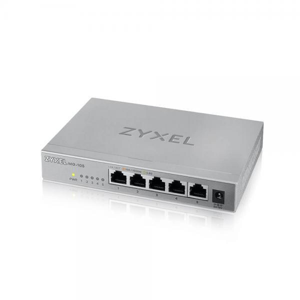 MG-105 Switch di Rete Non Gestito 5 Porte 2.5G Ethernet (100/1000/2500) Full Duplex Montabile a Parete