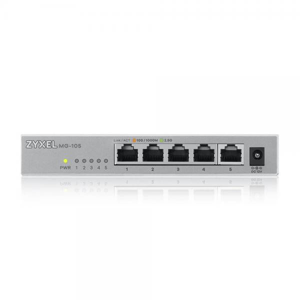 MG-105 Switch di Rete Non Gestito 5 Porte 2.5G Ethernet (100/1000/2500) Full Duplex Montabile a Parete