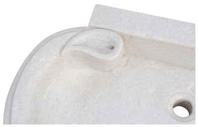 Biscottini Lavandino in marmo bianco L75xPR54xH15 cm Vasca realizzata completamente