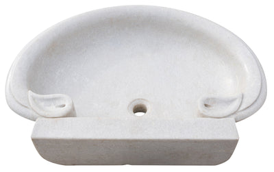 Biscottini Lavandino in marmo bianco L75xPR54xH15 cm Vasca realizzata completamente