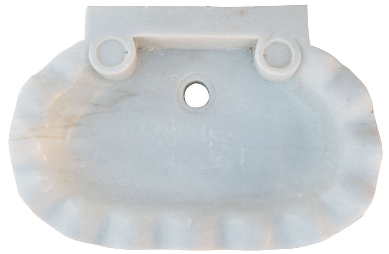 Biscottini Acquaio in marmo bianco L58xPR39xH13 cm Vasca realizzata completamente