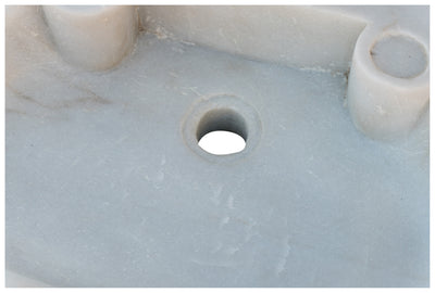 Biscottini Acquaio in marmo bianco L58xPR39xH13 cm Vasca realizzata completamente