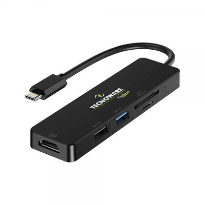 TECNOWARE FHUB17693 - HUB USB TYPE-C 5 IN 1