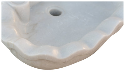 Biscottini Acquaio in marmo bianco L58xPR39xH13 cm Vasca realizzata completamente