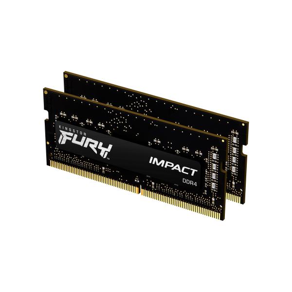 Kingston Technology FURY 16GB 3200MT/s DDR4 CL20 SODIMM [Kit of 2] Impact (Kingston Fury Impact KF432S20IBK2/16 16GB DDR4 [2x8GB] 3200MHz, Non ECC, CL20, 1.2V, SODIMM Memory)