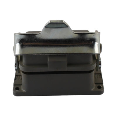 Custodia da pannello metallo 10 poli 1 leva + coperchio in termoplastica Harting