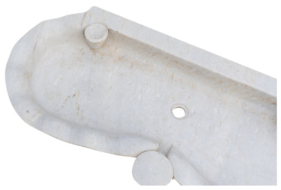 Biscottini Vasca smerlata in marmo bianco L120xPR56xH15 cm realizzata completamente mano