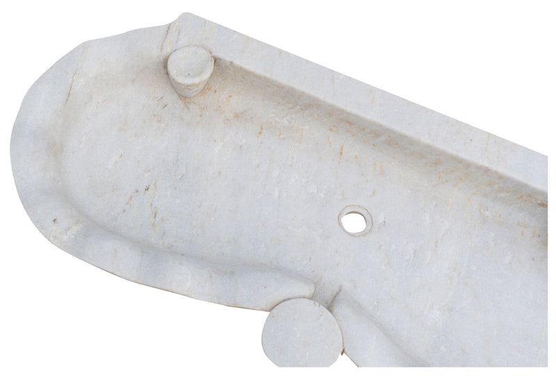 Biscottini Vasca smerlata in marmo bianco L120xPR56xH15 cm realizzata completamente mano