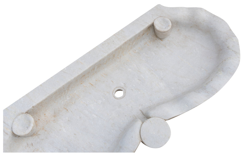 Biscottini Vasca smerlata in marmo bianco L120xPR56xH15 cm realizzata completamente mano