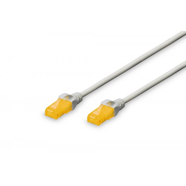 Cavo di rete UTP dritto non schermato CaT. 6A con Plug - Guaina LSZH - Lunghezza 2Mt. - Grigio