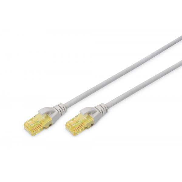 Cavo di rete UTP dritto non schermato CaT. 6A con Plug - Guaina LSZH - Lunghezza 1Mt. - Grigio