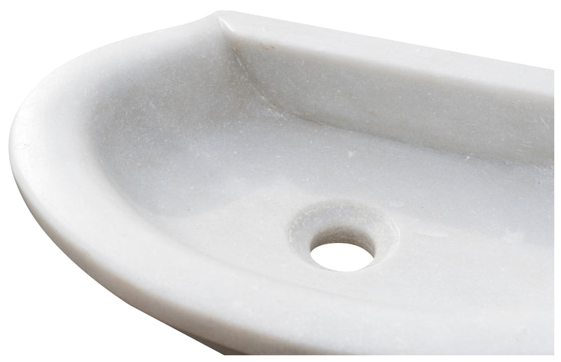 Biscottini Lavandino in marmo bianco L46xPR31xH13 cm Vasca realizzata completamente