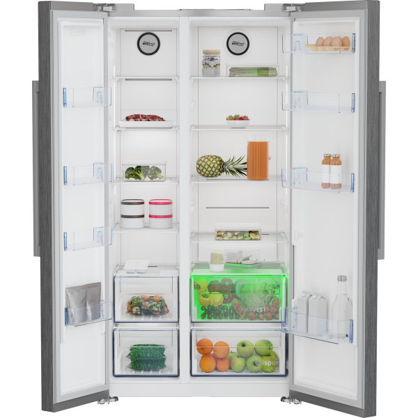 Beko Frigo Side By Side No Frost 640lt F 91cm Inox F Gn163130ptn