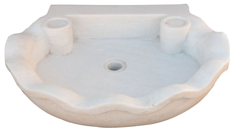 Biscottini Lavandino in marmo bianco L60xPR50xH13 cm Vasca realizzata completamente