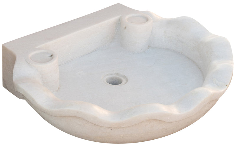 Biscottini Lavandino in marmo bianco L60xPR50xH13 cm Vasca realizzata completamente