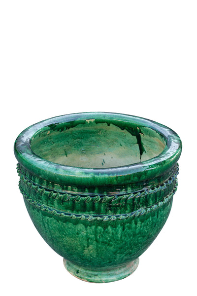 Biscottini Vaso in terracotta del deserto del Sahara smaltato finitura verde fatto mano