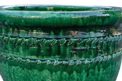 Biscottini Vaso in terracotta del deserto del Sahara smaltato finitura verde fatto mano